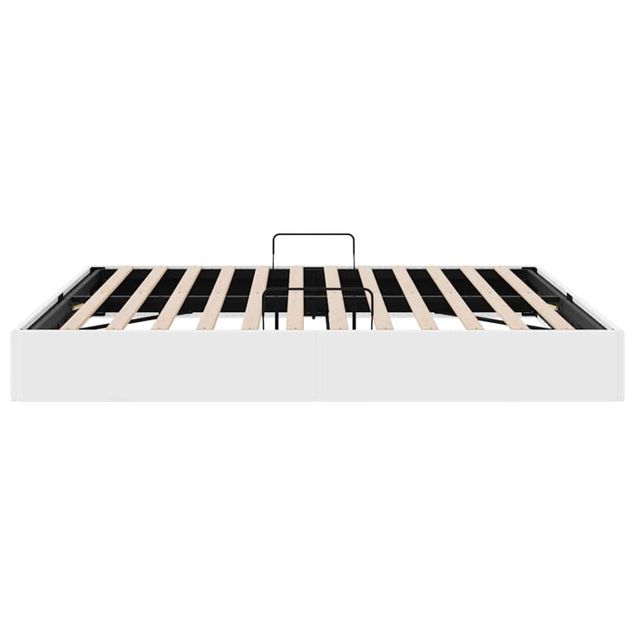 Pat cu storage cu saltea Alb pur 183 x 213 cm Piele artificială WALTI