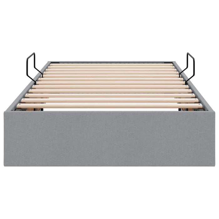 Pat cu storage cu saltea Gri deschis 90 x 190 cm țesătură - WALTI WALTI