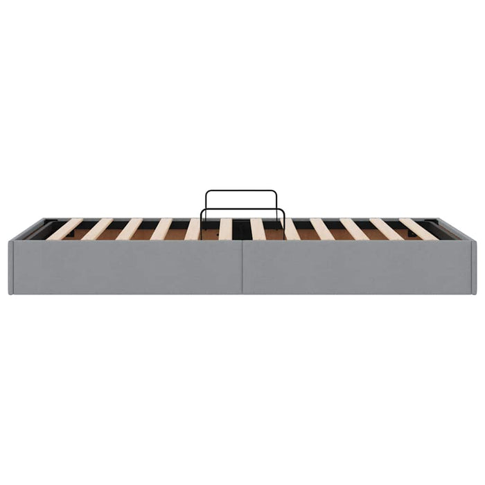 Pat cu storage cu saltea Gri deschis 90 x 190 cm țesătură - WALTI WALTI