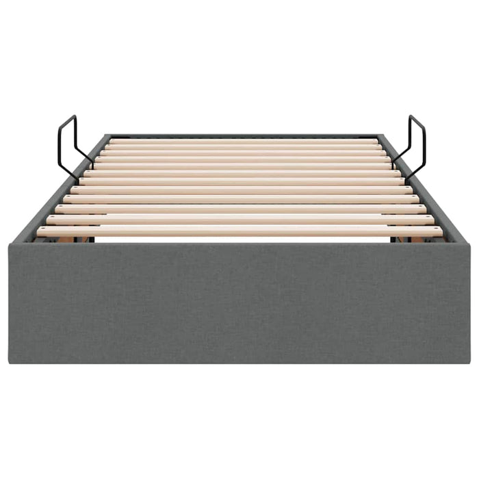 Pat cu storage cu saltea Gri închis 90 x 190 cm țesătură - WALTI WALTI