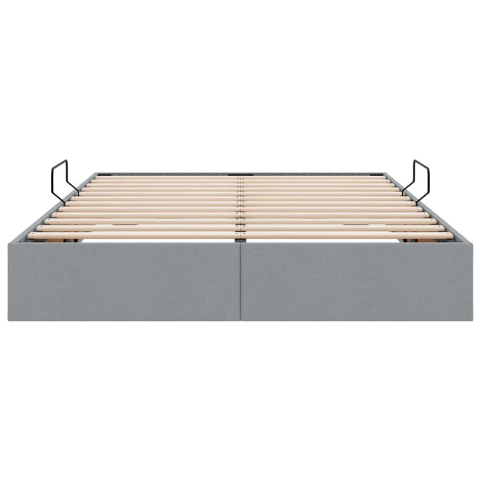 Pat cu storage cu saltea Gri deschis 135 x 190 cm țesătură - WALTI WALTI