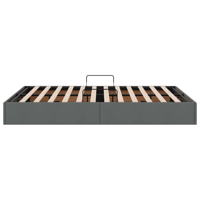 Pat cu storage cu saltea Gri închis 135 x 190 cm țesătură - WALTI WALTI