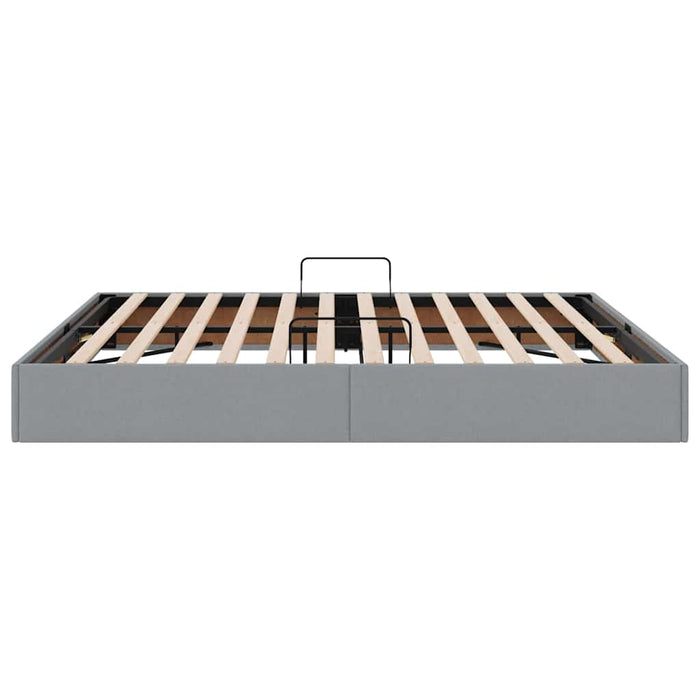 Pat cu storage cu saltea Gri deschis 180 x 200 cm țesătură - WALTI WALTI
