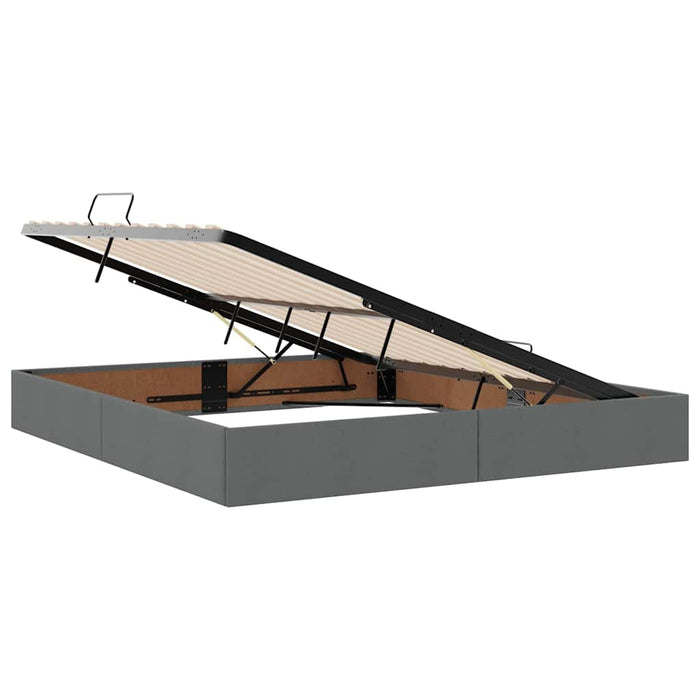 Pat cu storage cu saltea Gri închis 180 x 200 cm țesătură - WALTI WALTI