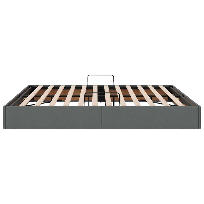 Pat cu storage cu saltea Gri închis 180 x 200 cm țesătură - WALTI WALTI