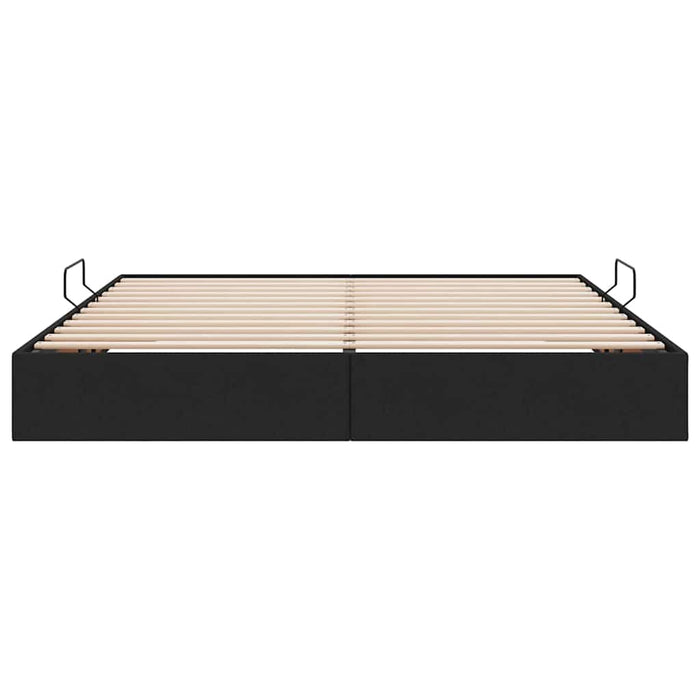 Pat cu storage cu saltea Negru 180 x 200 cm țesătură - WALTI WALTI