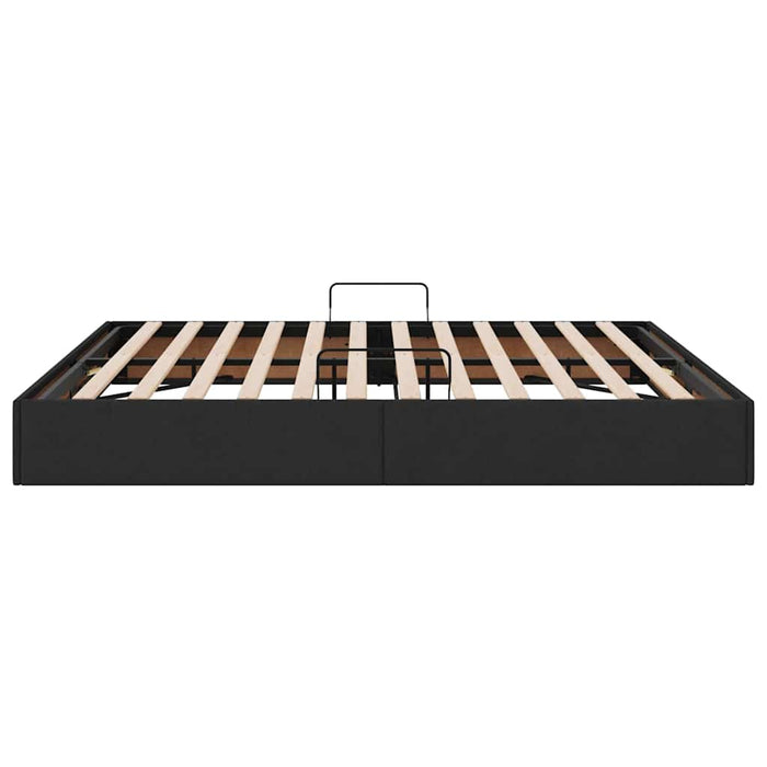 Pat cu storage cu saltea Negru 180 x 200 cm țesătură - WALTI WALTI