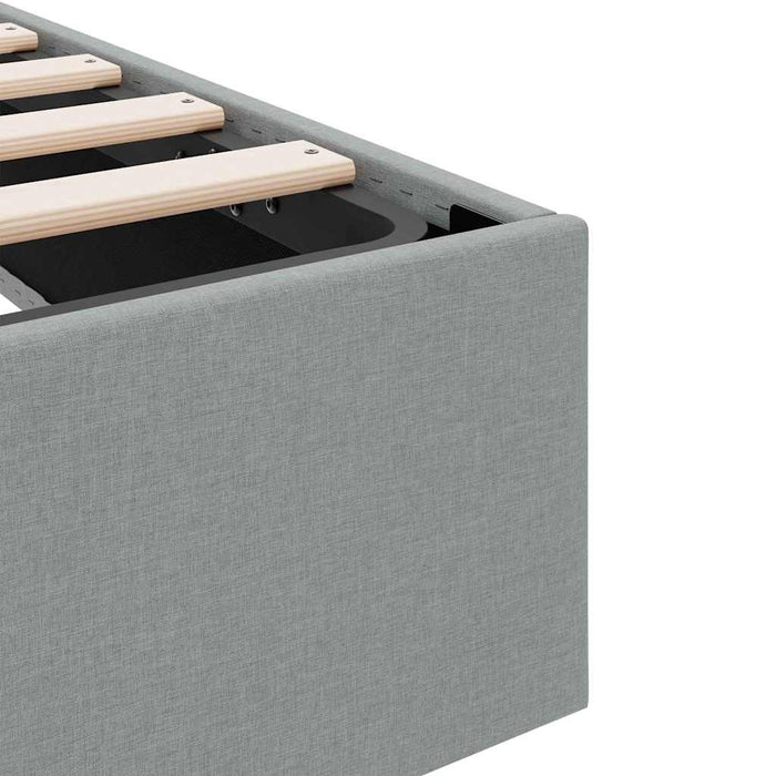 Pat cu storage cu saltea Gri deschis 203 x 100 cm țesătură WALTI