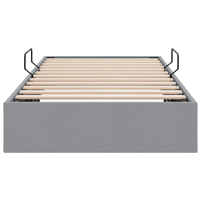 Pat cu storage cu saltea Gri deschis 203 x 100 cm țesătură WALTI