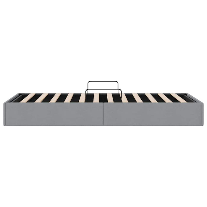 Pat cu storage cu saltea Gri deschis 203 x 100 cm țesătură WALTI