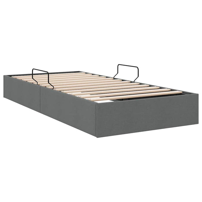 Pat cu storage cu saltea Gri închis 203 x 100 cm țesătură WALTI