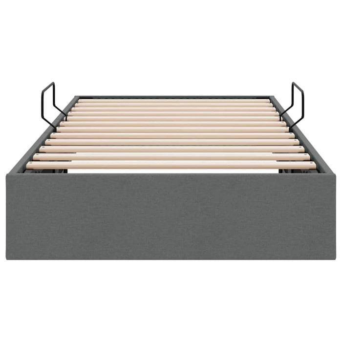 Pat cu storage cu saltea Gri închis 203 x 100 cm țesătură WALTI