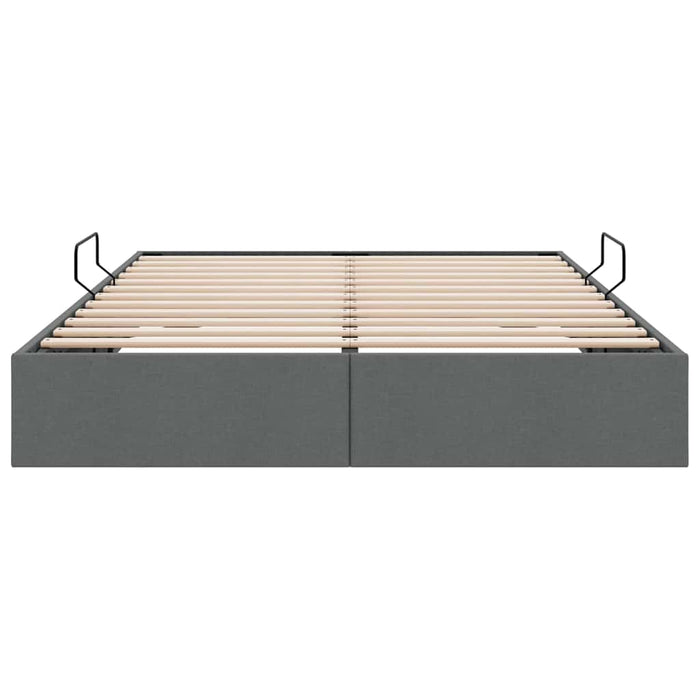 Pat cu storage cu depozitare Gri închis 153 x 203 cm Țesătură - WALTI WALTI