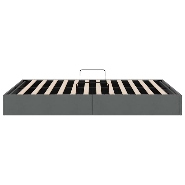 Pat cu storage cu depozitare Gri închis 153 x 203 cm Țesătură - WALTI WALTI