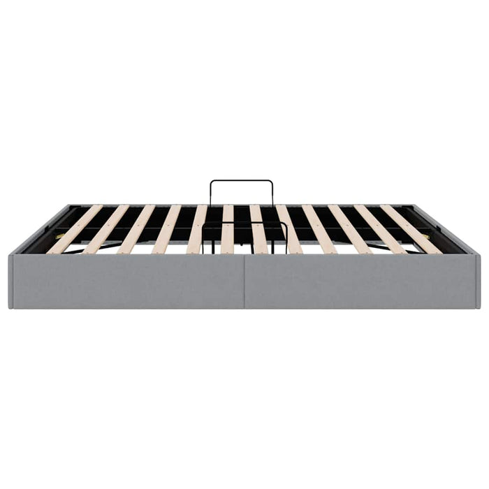Pat cu storage cu depozitare Gri deschis 193 x 203 cm Țesătură WALTI
