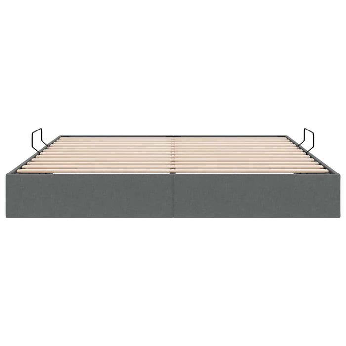 Pat cu storage cu saltea Gri închis 193 x 203 cm țesătură WALTI