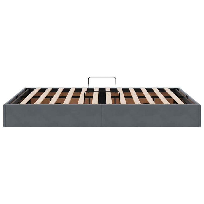 Pat cu storage cu saltea Gri închis 135 x 190 cm Catifea - WALTI WALTI