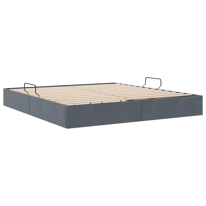Pat cu storage cu saltea Gri închis 180 x 200 cm Catifea - WALTI WALTI