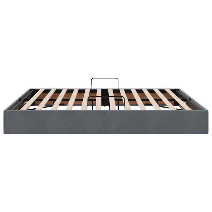 Pat cu storage cu saltea Gri închis 180 x 200 cm Catifea - WALTI WALTI