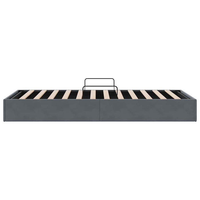 Pat cu storage cu saltea Gri închis 100 x 190 cm Catifea WALTI