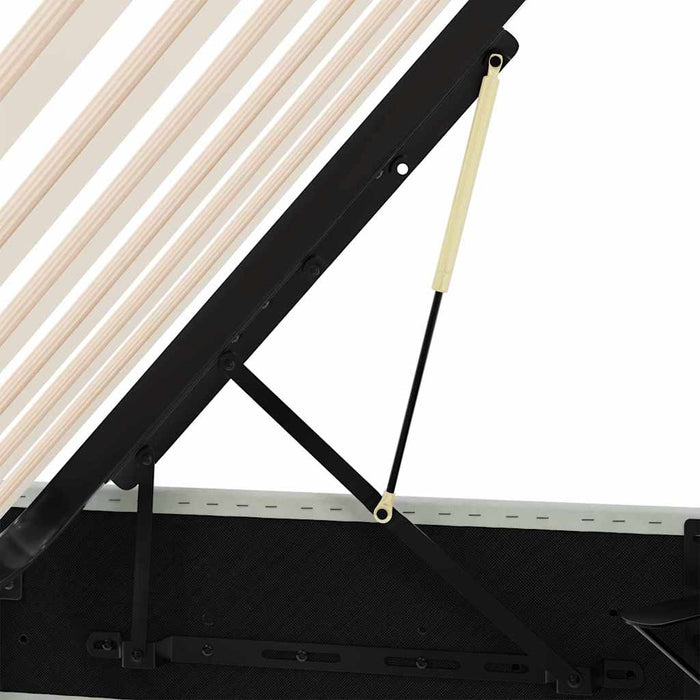 Pat cu storage cu saltea Gri deschis 100 x 203 cm Catifea WALTI
