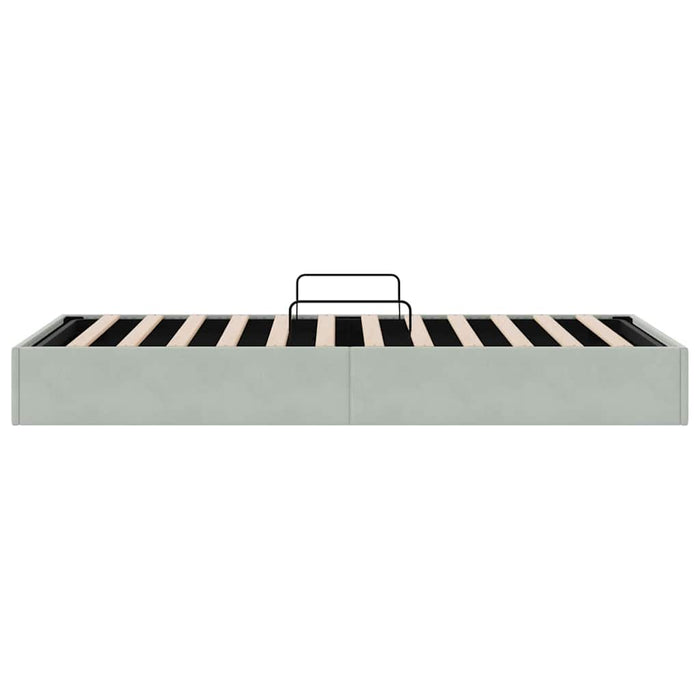 Pat cu storage cu saltea Gri deschis 100 x 203 cm Catifea WALTI