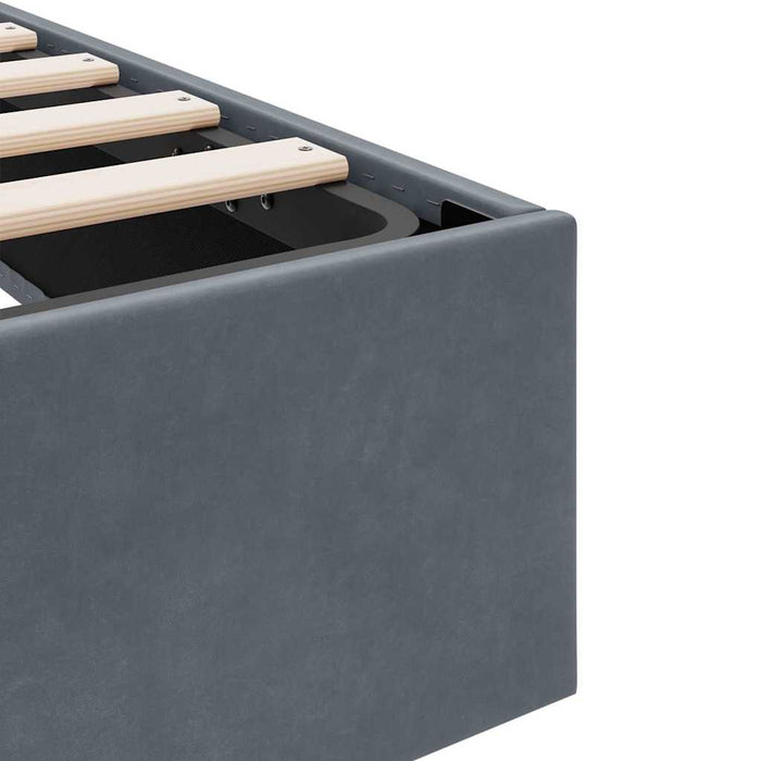 Pat cu storage cu saltea Gri închis 100 x 203 cm Catifea WALTI