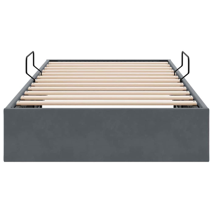 Pat cu storage cu saltea Gri închis 100 x 203 cm Catifea WALTI