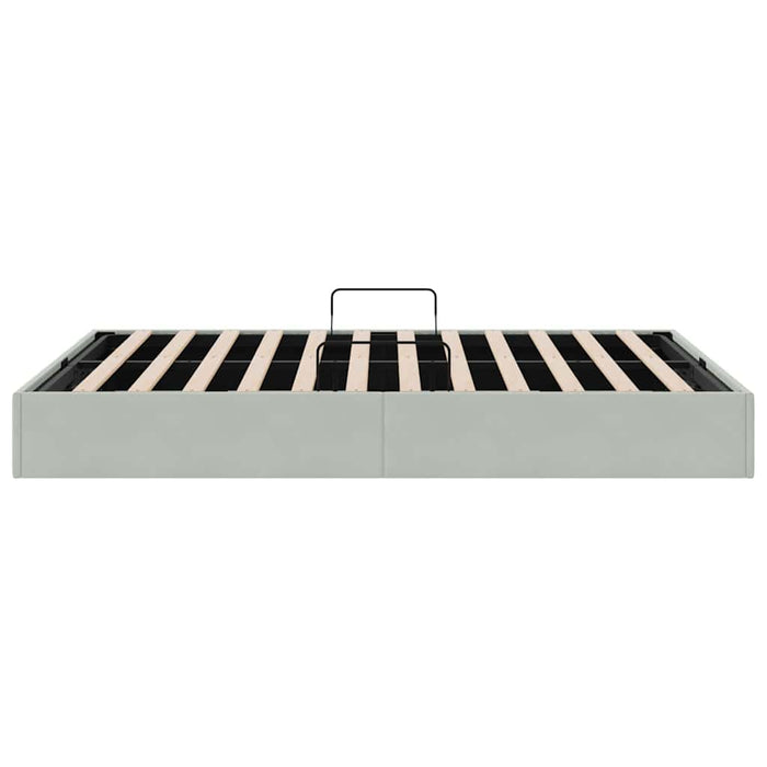 Pat cu storage cu depozitare Gri deschis 153 x 203 cm Catifea - WALTI WALTI