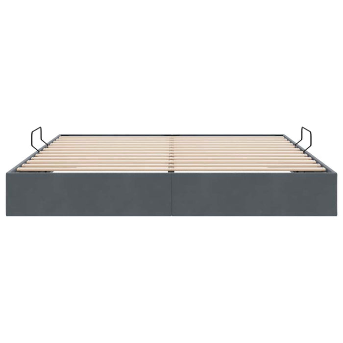 Pat cu storage cu depozitare Gri închis 193 x 203 cm Catifea - WALTI WALTI