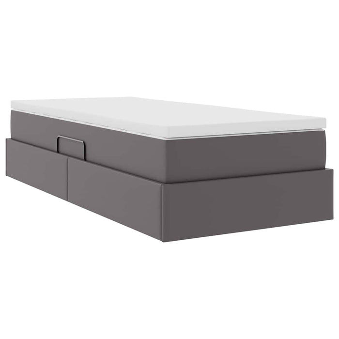 Pat cu saltea și spațiu de depozitare cu saltea Gri 90 x 190 cm - WALTI WALTI
