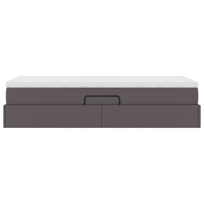 Pat cu saltea și spațiu de depozitare cu saltea Gri 90 x 200 cm - WALTI WALTI
