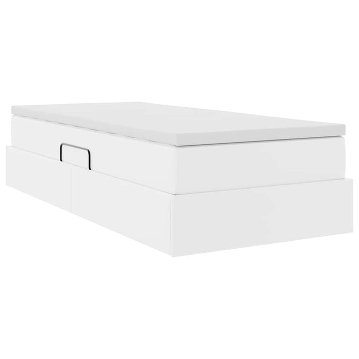Pat cu saltea și spațiu de depozitare Alb 100 x 200 cm - WALTI WALTI