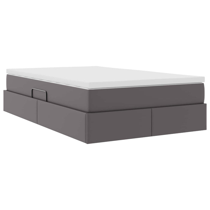 Pat cu saltea și spațiu de depozitare Gri 120 x 190 cm - WALTI WALTI