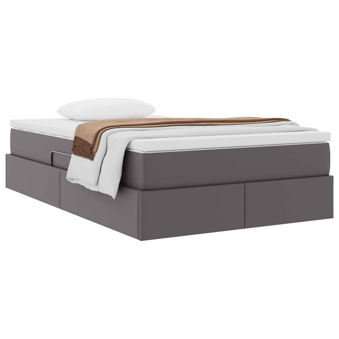 Pat cu saltea și spațiu de depozitare Gri 120 x 190 cm - WALTI WALTI