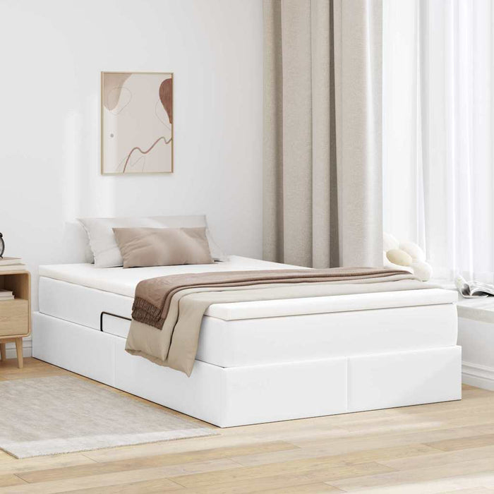 Pat cu saltea și spațiu de depozitare Alb 120 x 200 cm - WALTI WALTI