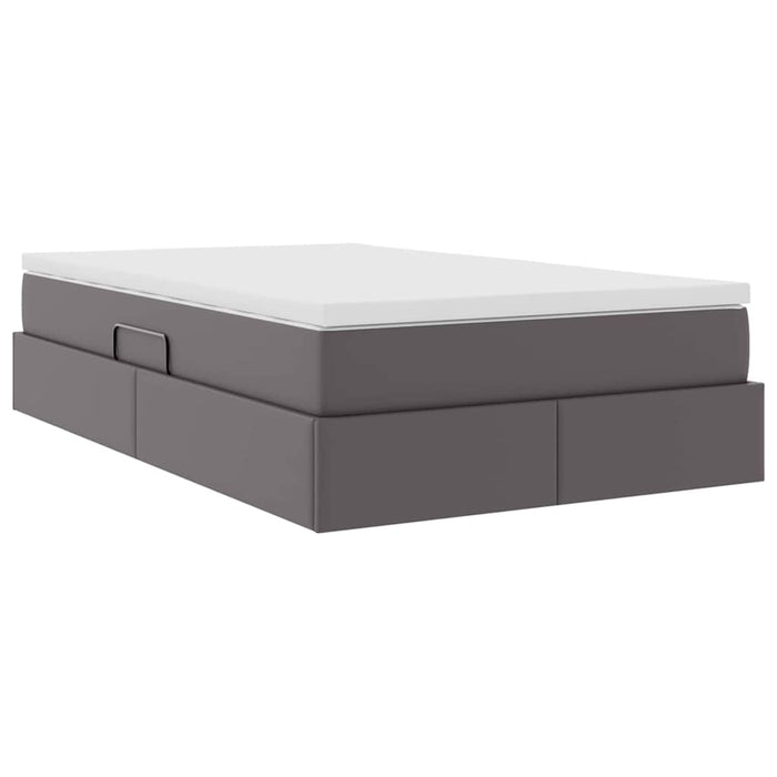 Pat cu saltea și spațiu de depozitare Gri 120 x 200 cm - WALTI WALTI