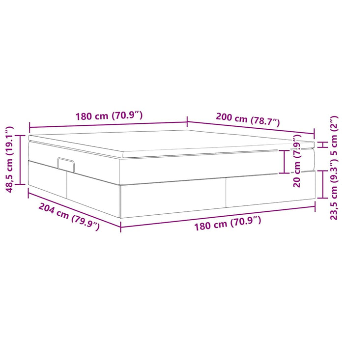 Pat cu saltea și spațiu de depozitare Alb 180 x 200 cm - WALTI WALTI