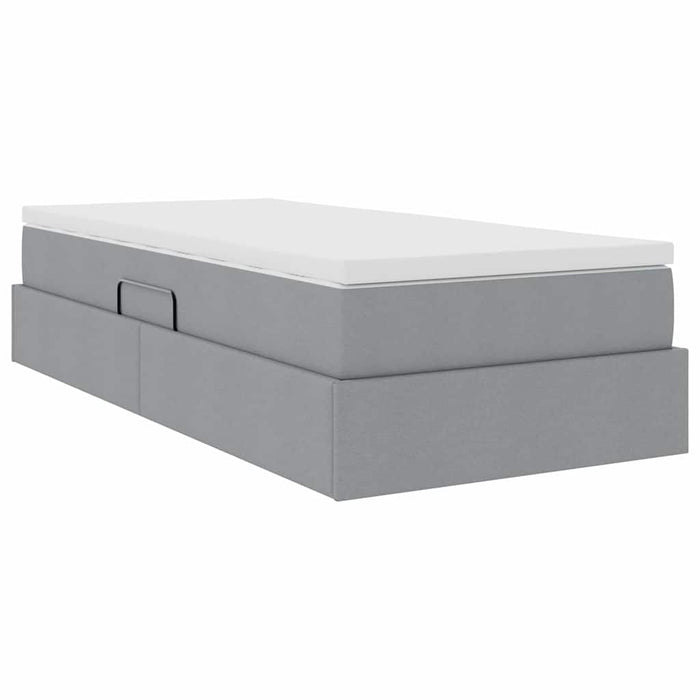 Pat cu saltea și spațiu de depozitare Gri deschis 90 x 200 cm - WALTI WALTI