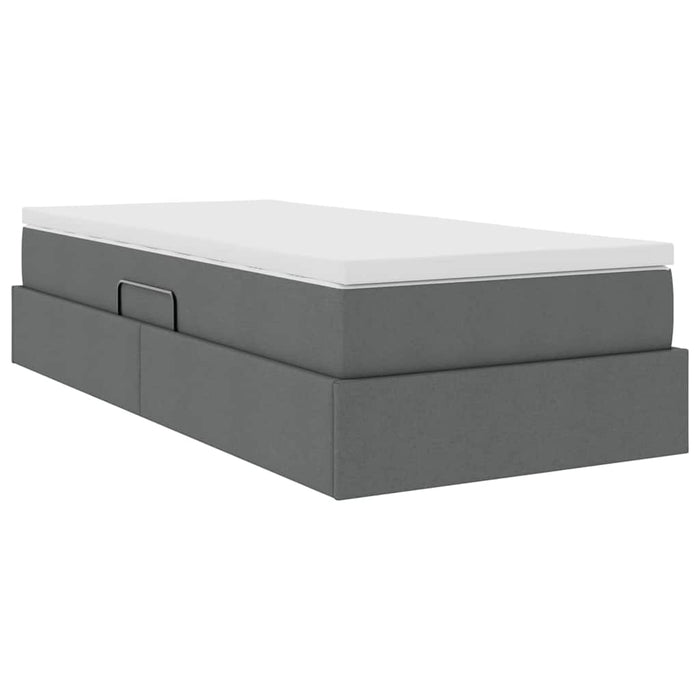 Pat cu saltea și spațiu de depozitare Gri închis 90 x 200 cm - WALTI WALTI