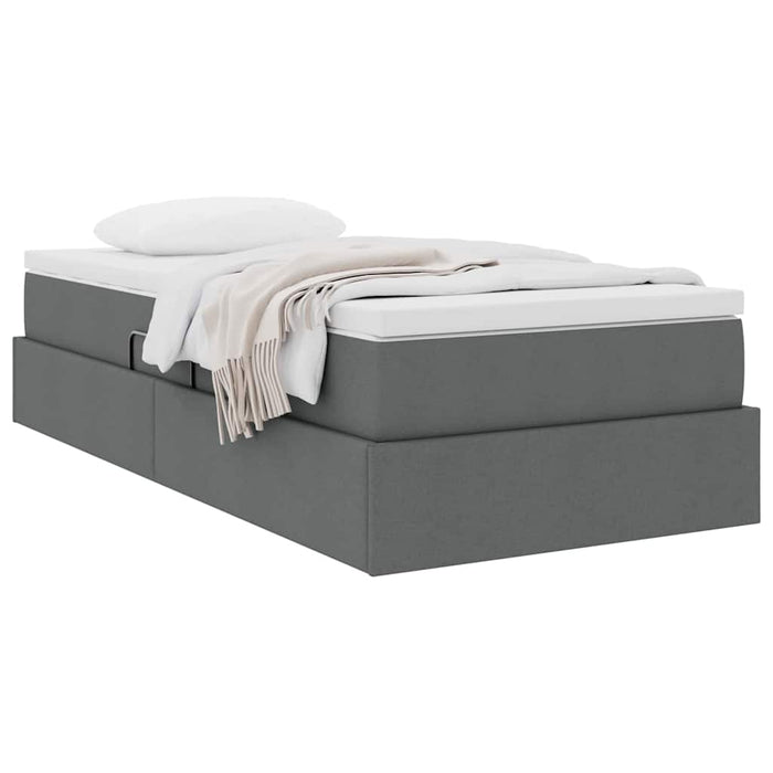 Pat cu saltea și spațiu de depozitare Gri închis 90 x 200 cm - WALTI WALTI