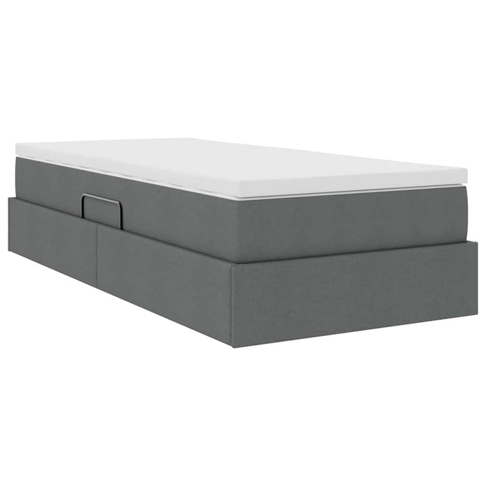 Pat cu saltea și spațiu de depozitare Gri închis 100 x 200 cm - WALTI WALTI