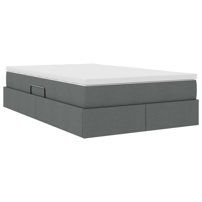 Pat cu saltea și spațiu de depozitare Gri închis 120 x 190 cm - WALTI WALTI