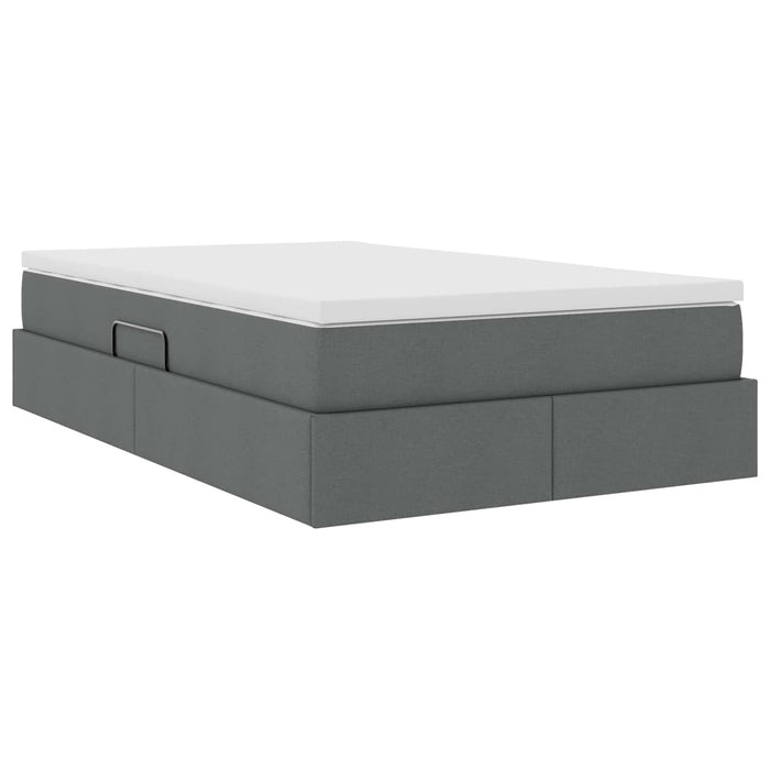 Pat cu saltea și spațiu de depozitare Gri închis 120 x 190 cm - WALTI WALTI