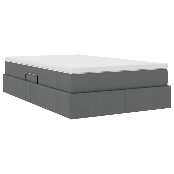 Pat cu saltea și spațiu de depozitare Gri închis 120 x 200 cm - WALTI WALTI