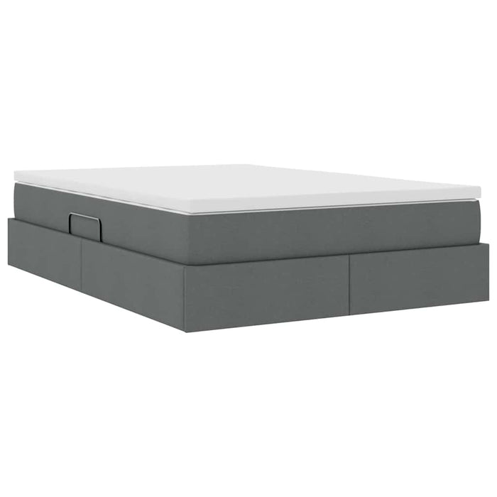 Pat cu saltea și spațiu de depozitare Gri închis 140 x 200 cm - WALTI WALTI