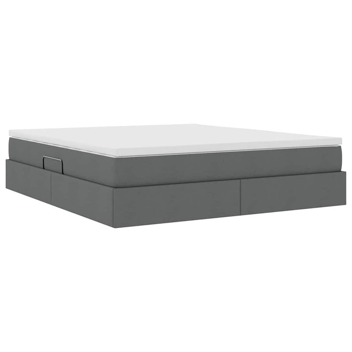 Pat cu saltea și spațiu de depozitare Gri închis 160 x 200 cm - WALTI WALTI