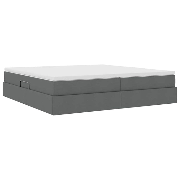 Pat cu saltea și spațiu de depozitare Gri închis 200 x 200 cm - WALTI WALTI