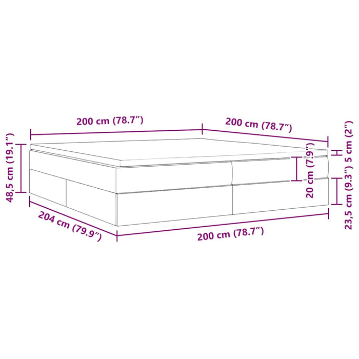 Pat cu saltea și spațiu de depozitare Gri închis 200 x 200 cm - WALTI WALTI