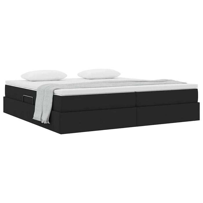 Pat cu saltea și spațiu de depozitare Negru 200 x 200 cm - WALTI WALTI
